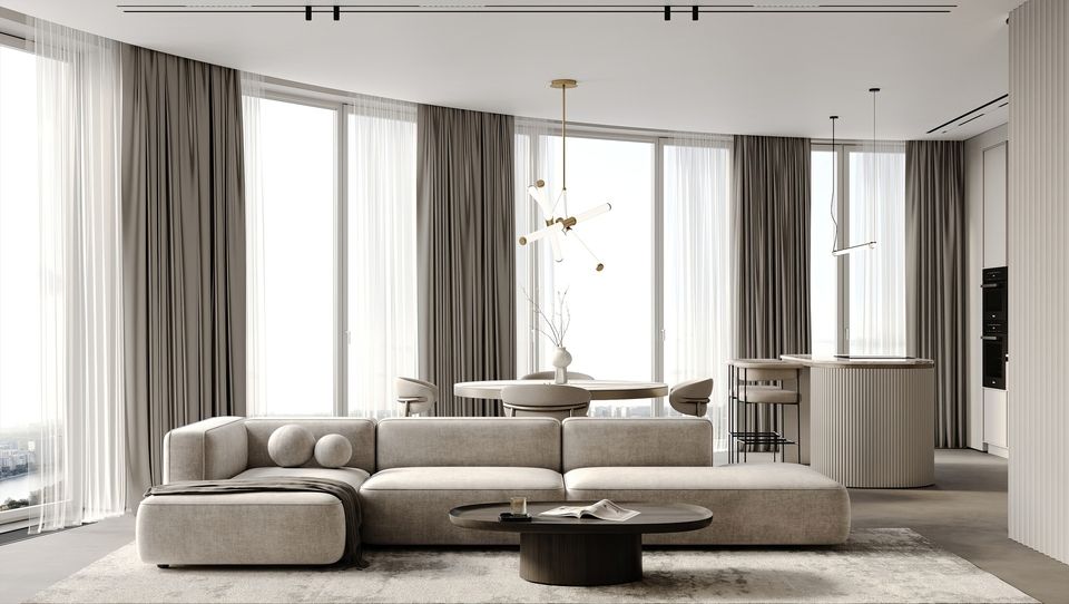 Modern eingerichtetes Wohnzimmer